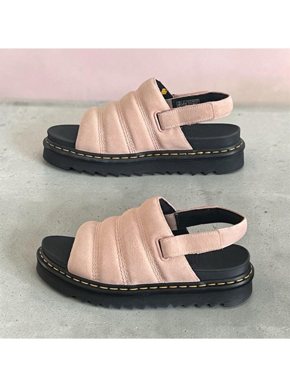 Dr. Martens Kole Zebrilus Suede Slingback Womens Sandals Powder Pink W 12 / M 10